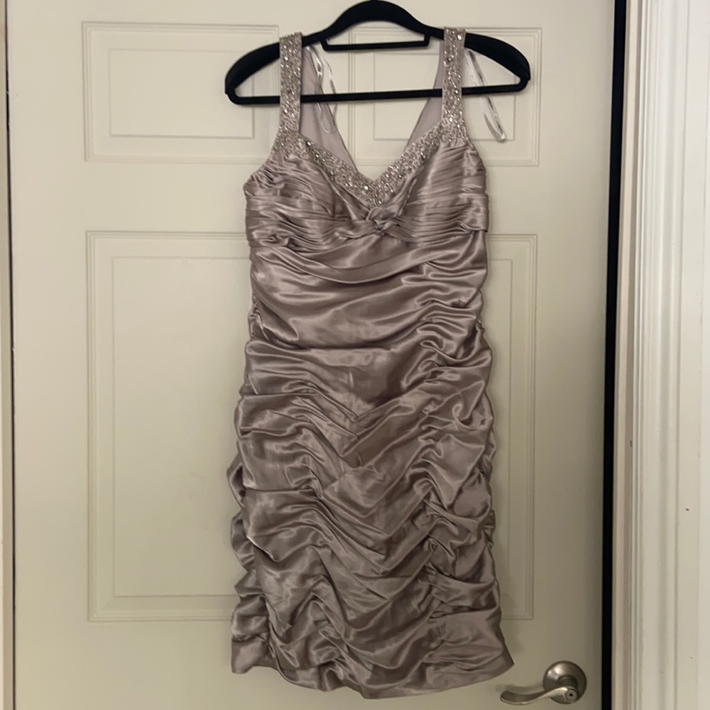 Stunning Brand new CACHET DRESS in color smoke